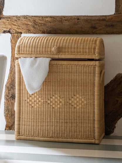 Chest Rattan Laundry Basket, Natural Bath