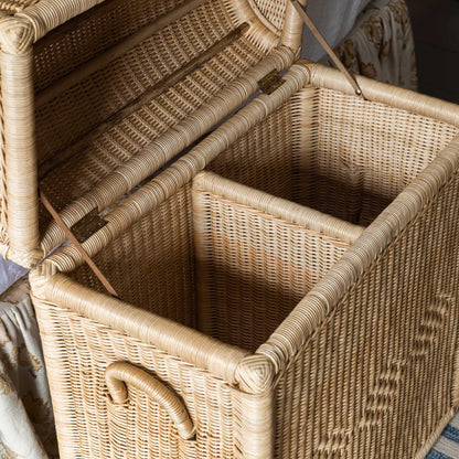 Chest Rattan Laundry Basket in Natural Bath