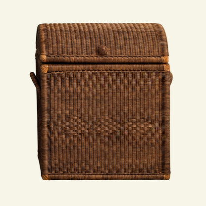 Chest Rattan Laundry Basket in Teak Bath