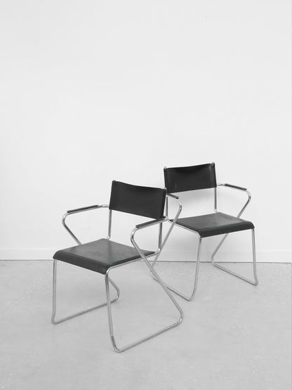 Chrome Tubular Chair Set Chairs