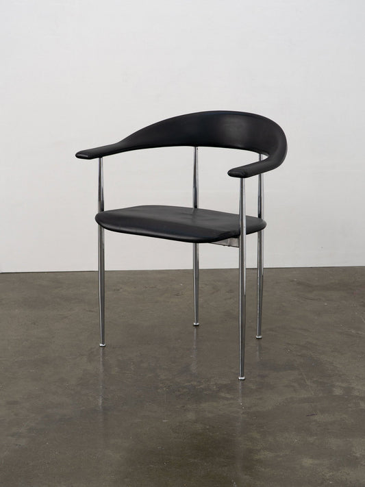 Chrome and Rubber 'P40' Dining Chair by Vegni and Gualtierotti for Fasem, ca. 1980 Dining Chairs