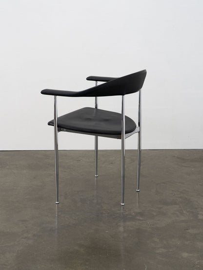 Chrome and Rubber 'P40' Dining Chair by Vegni and Gualtierotti for Fasem, ca. 1980 Dining Chairs