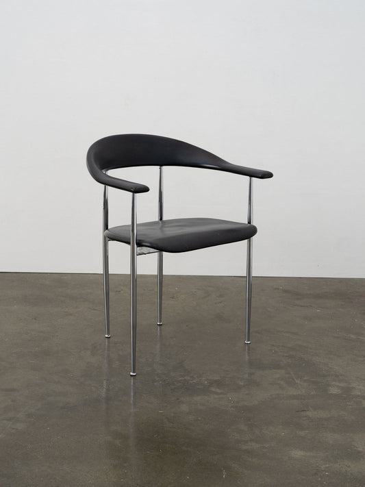 Chrome and Rubber 'P40' Dining Chair by Vegni and Gualtierotti for Fasem, ca. 1980 Dining Chairs