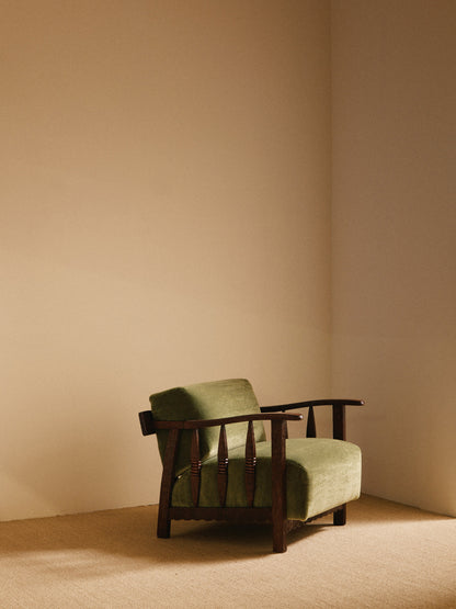 Pier Luigi Colli 1930 Cigar Armchair, Mohair Velvet Chairs