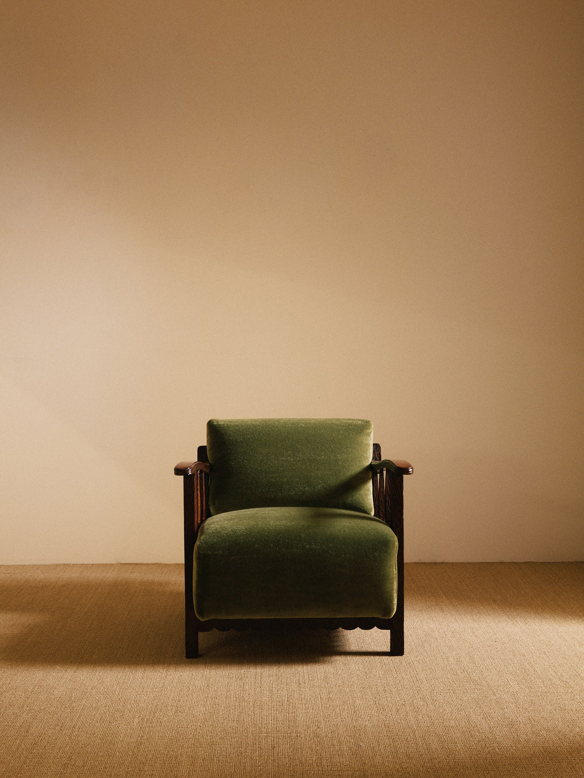 Pier Luigi Colli 1930 Cigar Armchair, Mohair Velvet Chairs