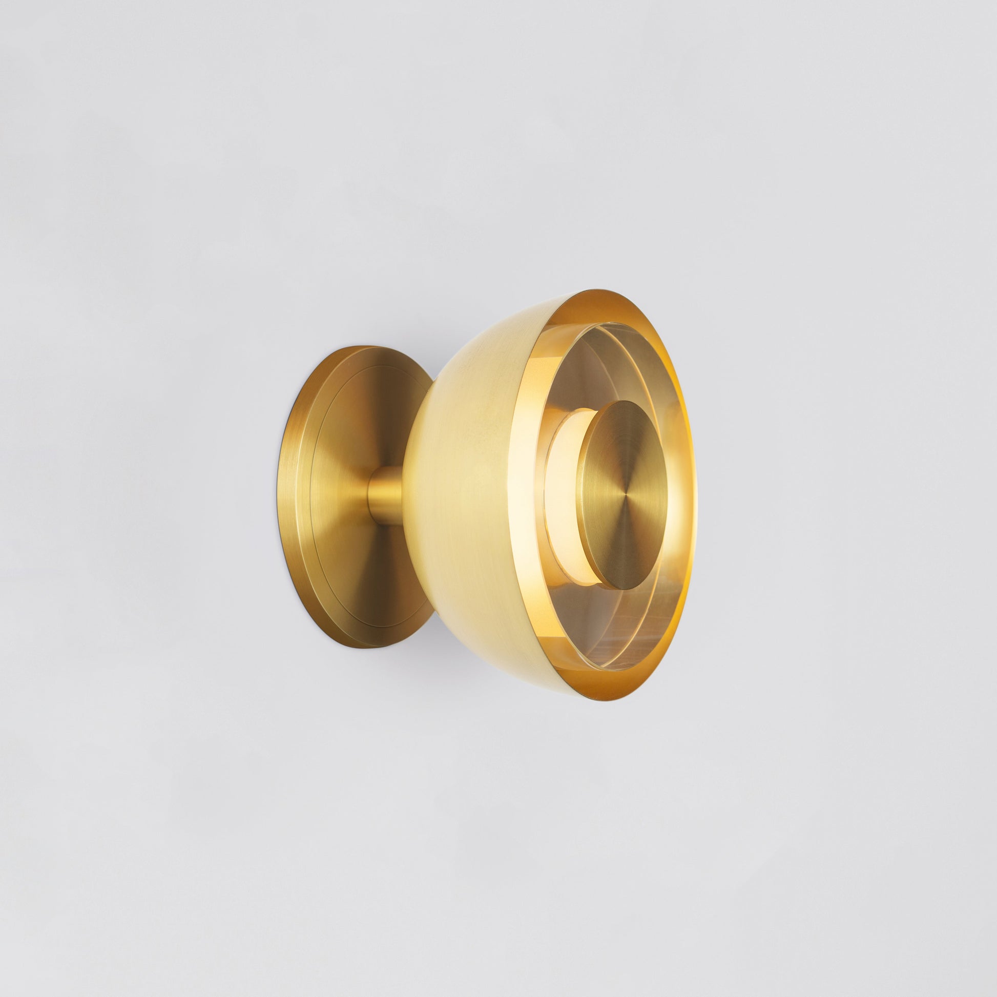 Circ 6 Wall Light in Brass Clear Glass Sconces