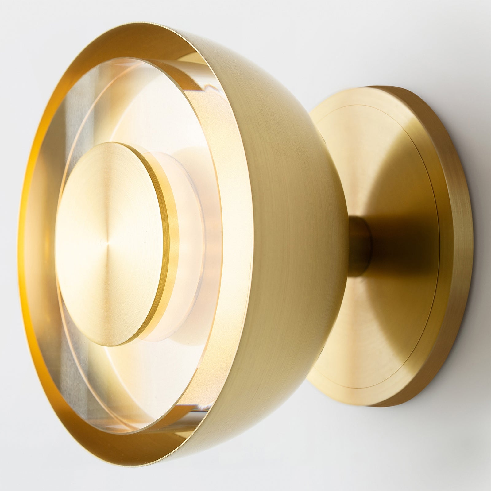 Circ 6 Wall Light in Brass Clear Glass Sconces