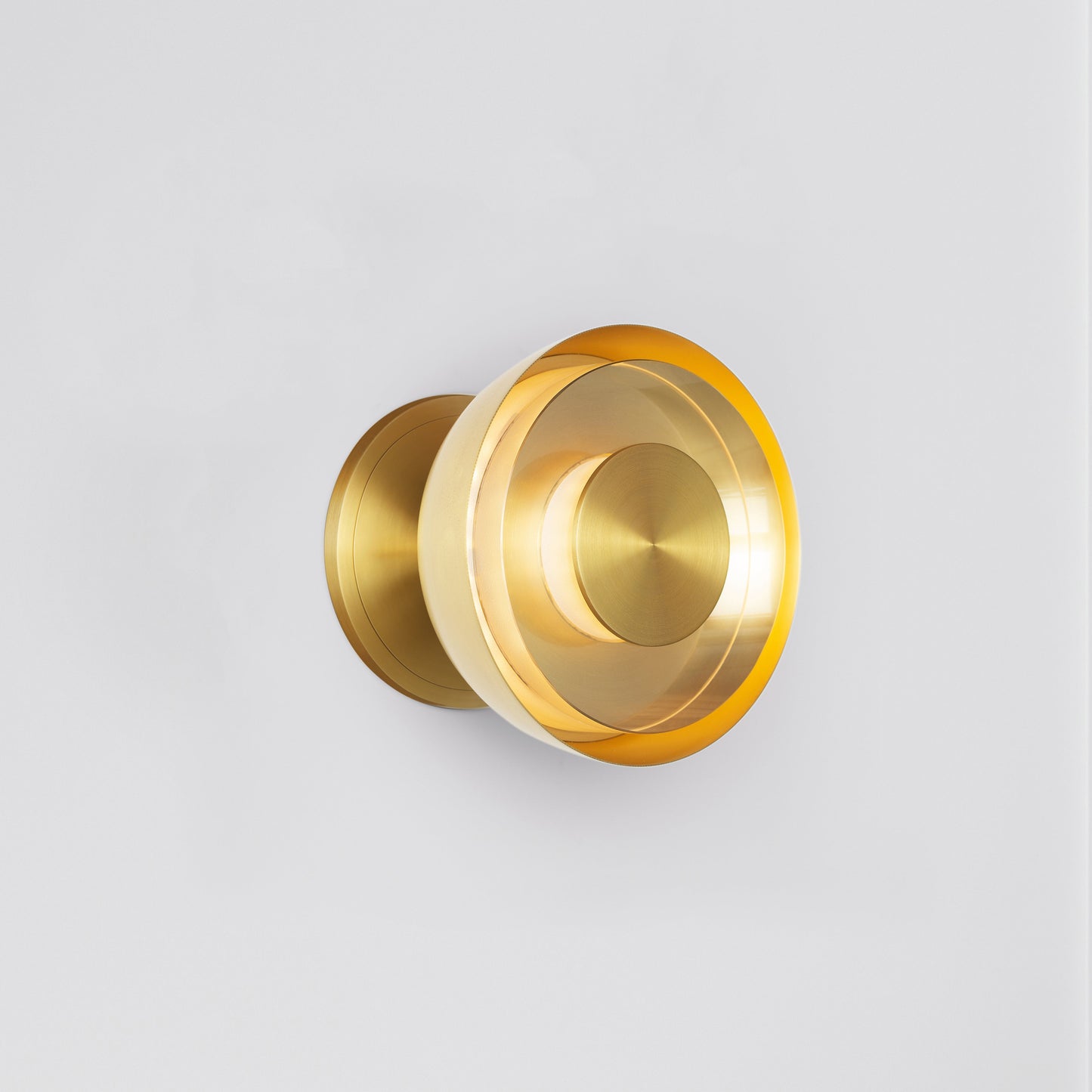 Circ 6 Wall Light in Brass Clear Glass Sconces