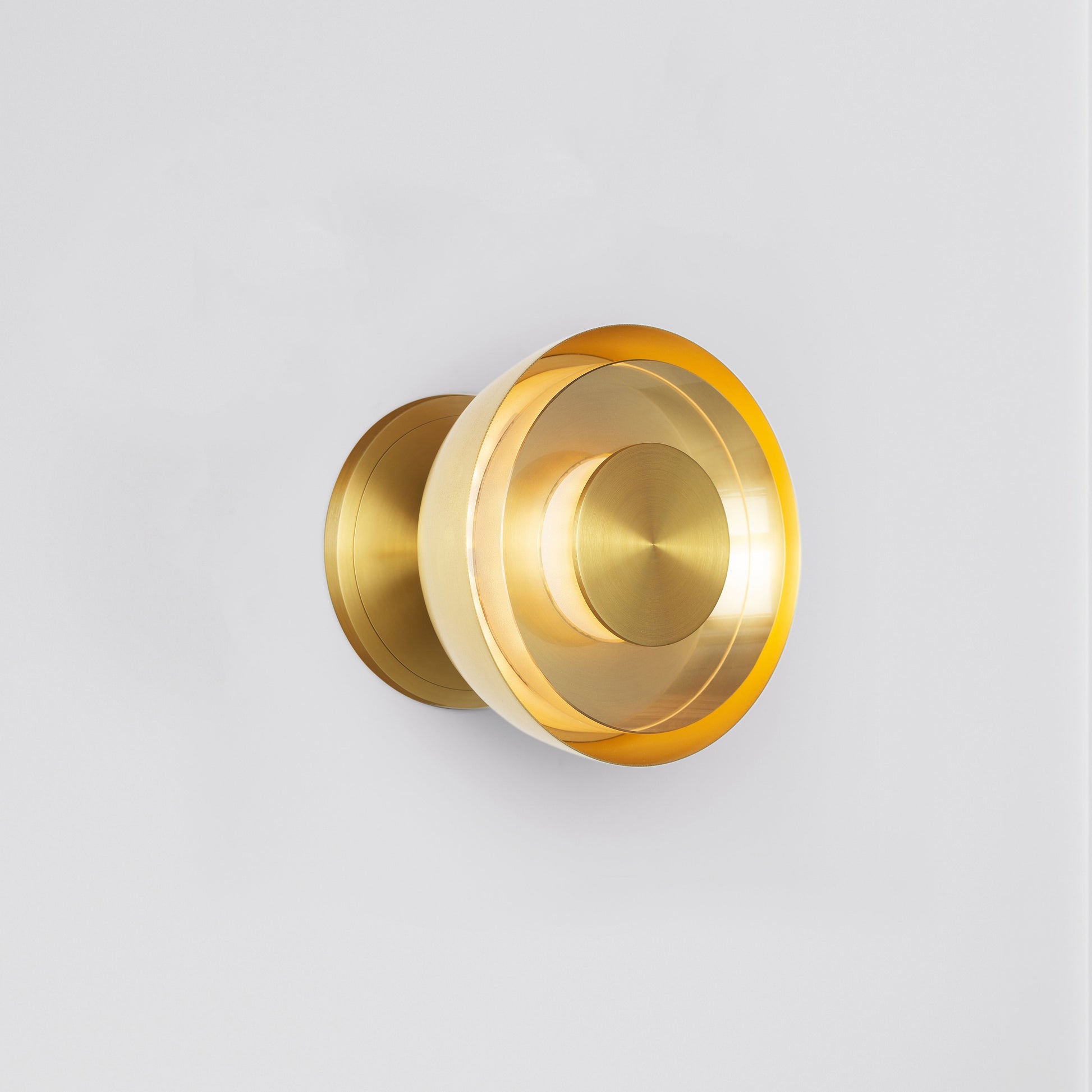 Circ 6 Wall Light in Brass Clear Glass Sconces