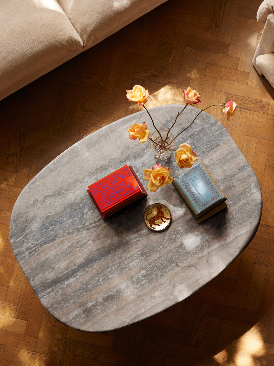 Circa Coffee Table in Silver Travertine by Lemon Furniture