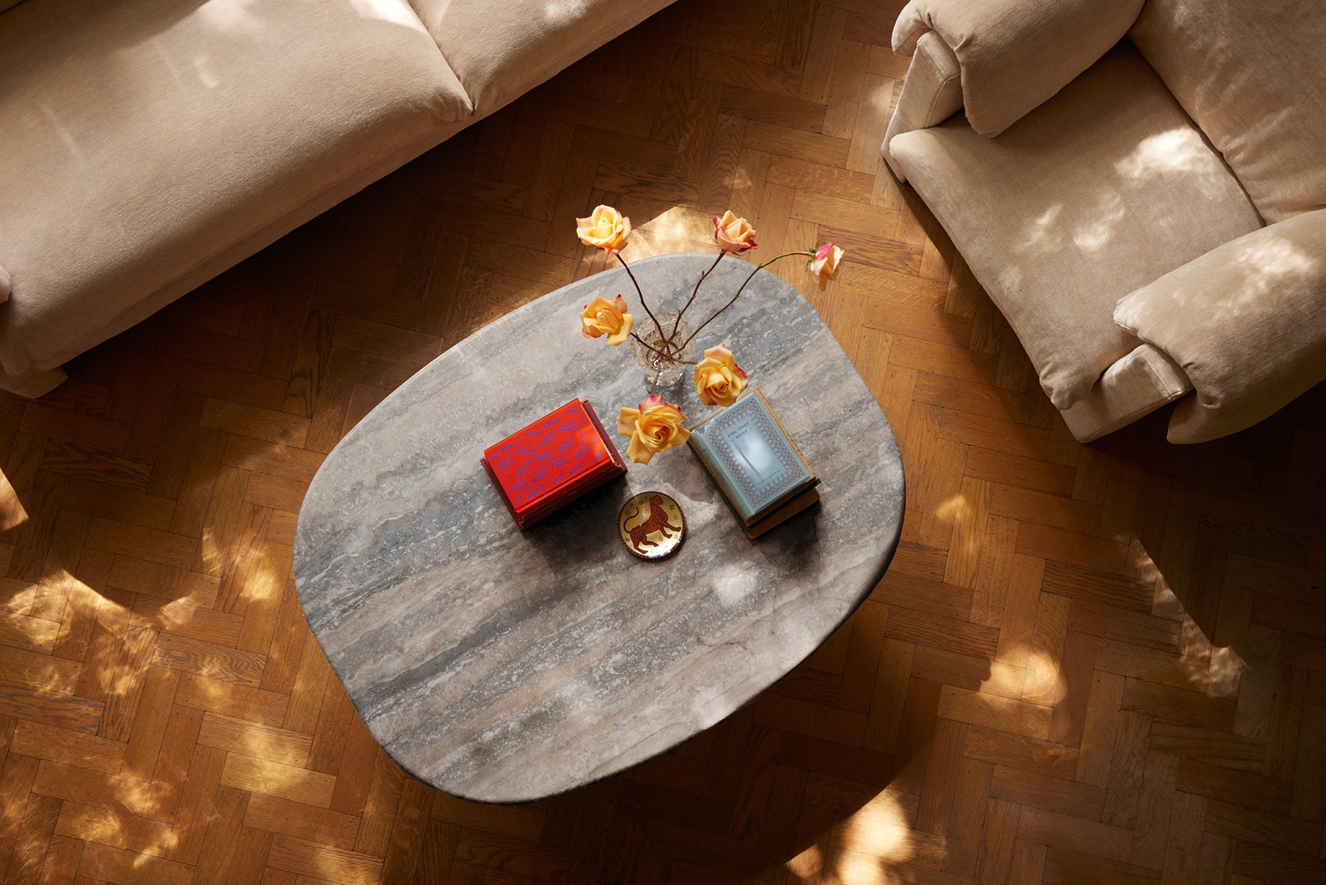 Circa Coffee Table in Silver Travertine by Lemon Furniture