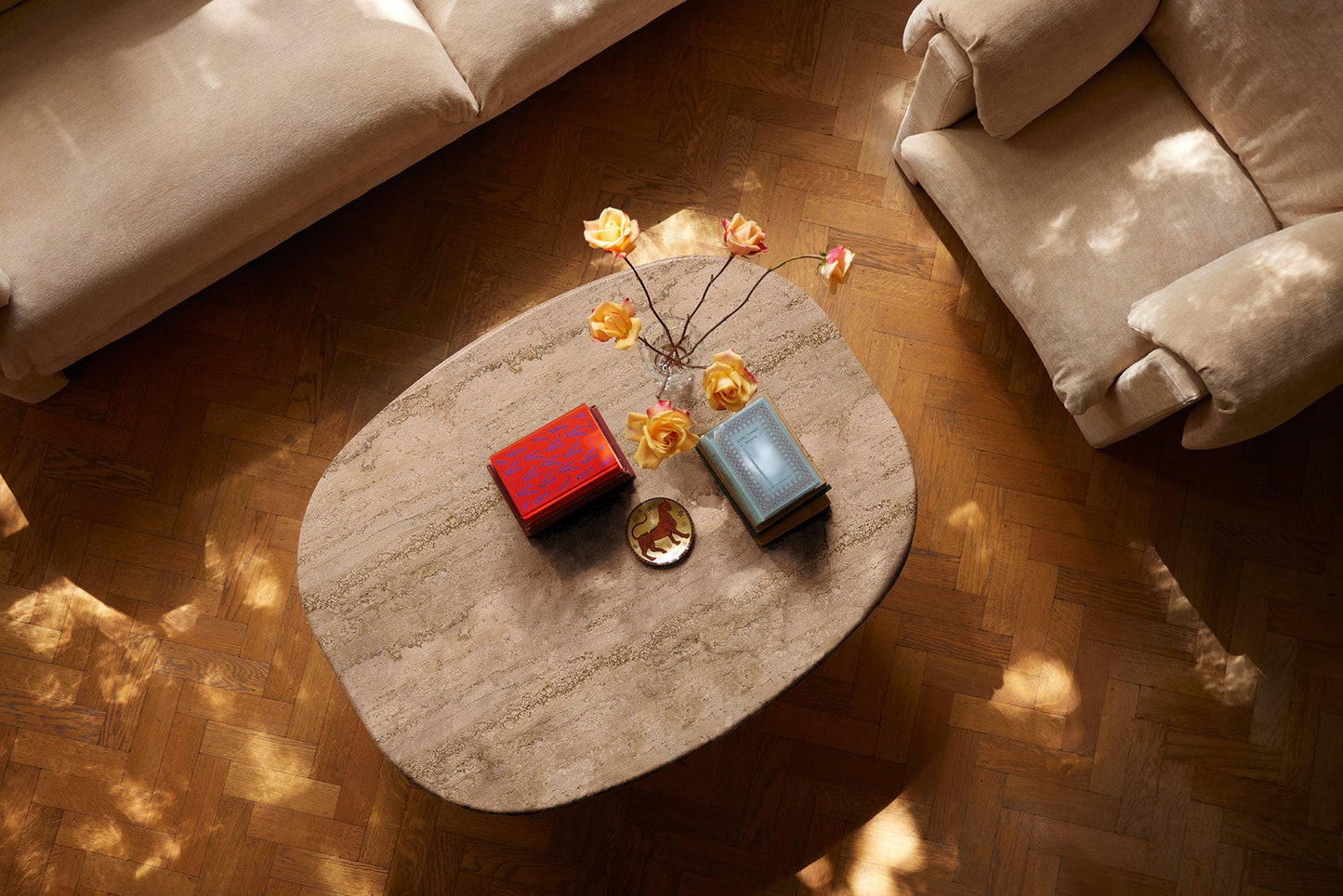 Circa Coffee Table in Travertine by Lemon Furniture