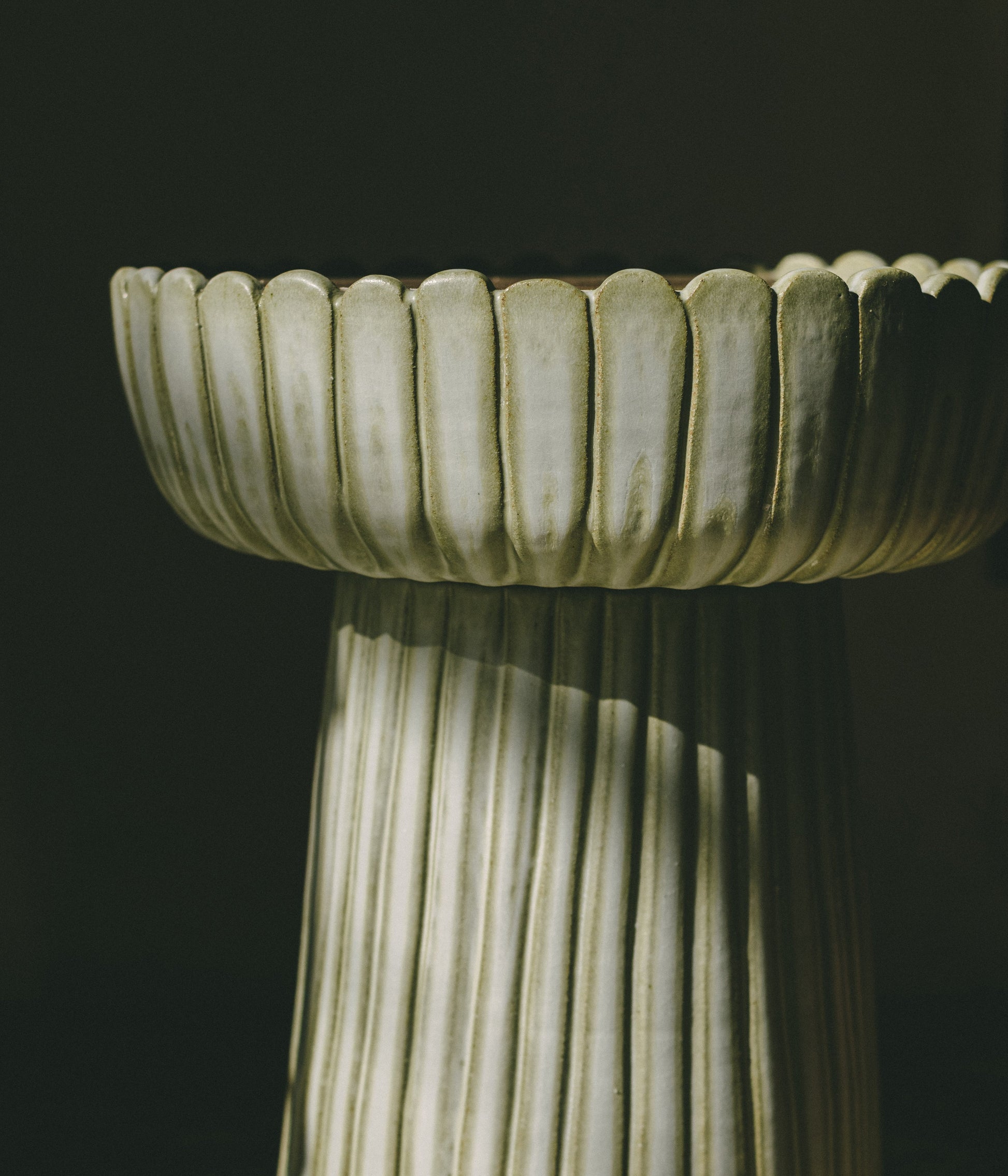 Clam Table with Stone Top End