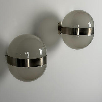 Pair of "Clio" Large Wall Lights by Sergio Mazza for Artemide, 1960s Sconces