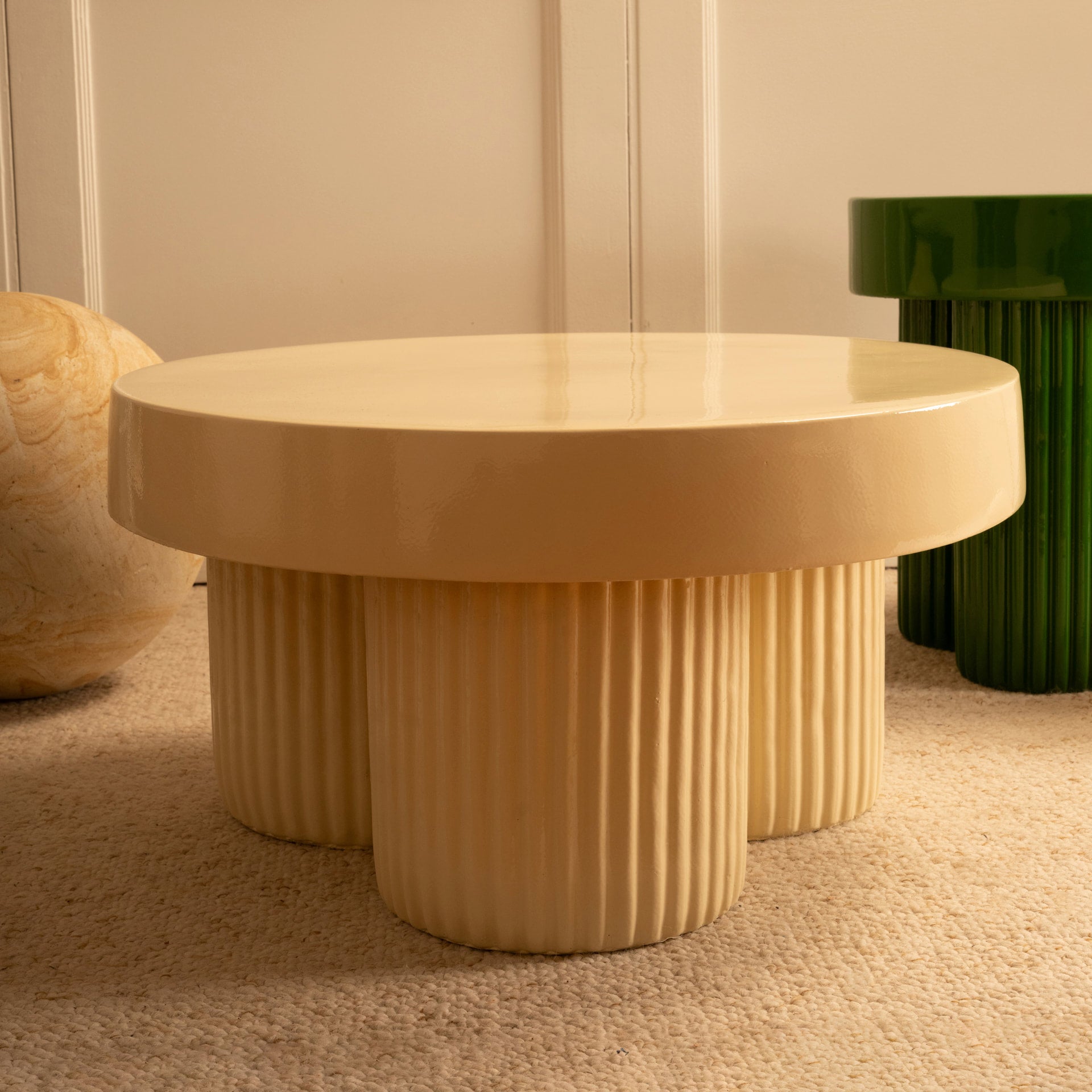 Cream and Green Nesting Tables Nesting Tables