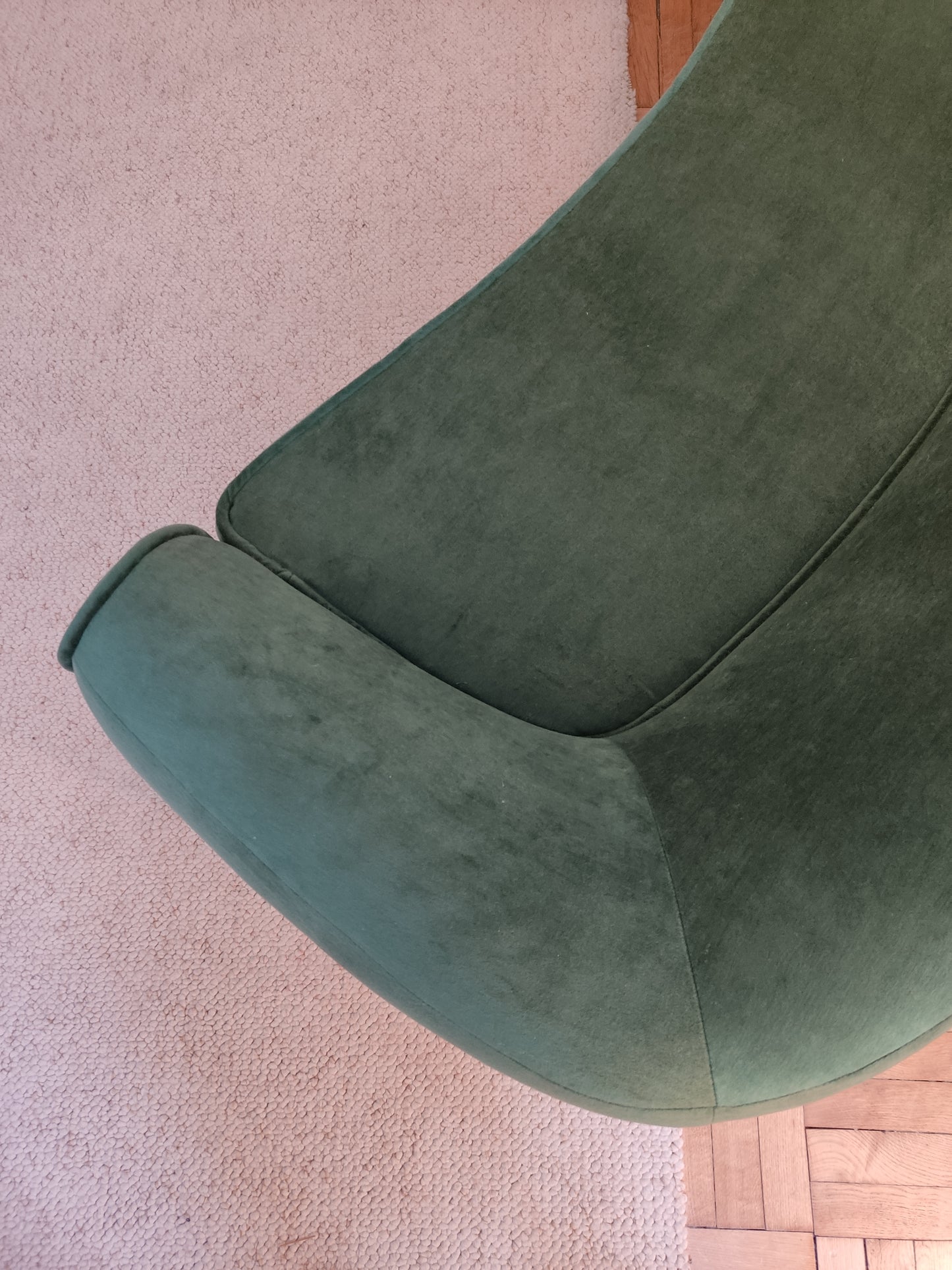 Curved Velvet Sofa (In The Manner of Jean Royère)