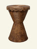Damru Rattan Side Table, Teak End Tables