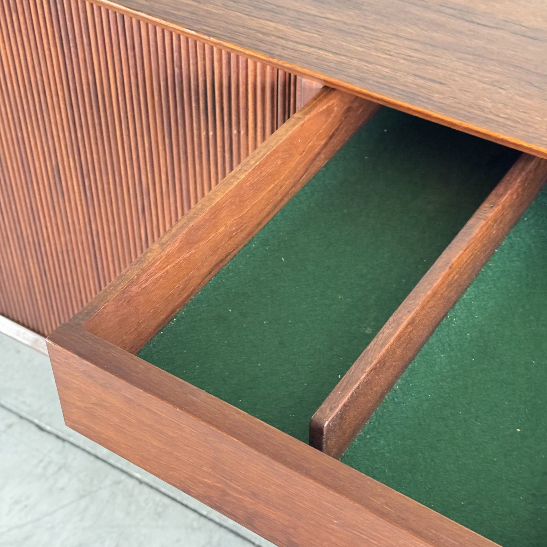 Danish Modern Tambour Credenza by Peter Hvidt Orla Molgaard Nielsen, 1960s Credenzas