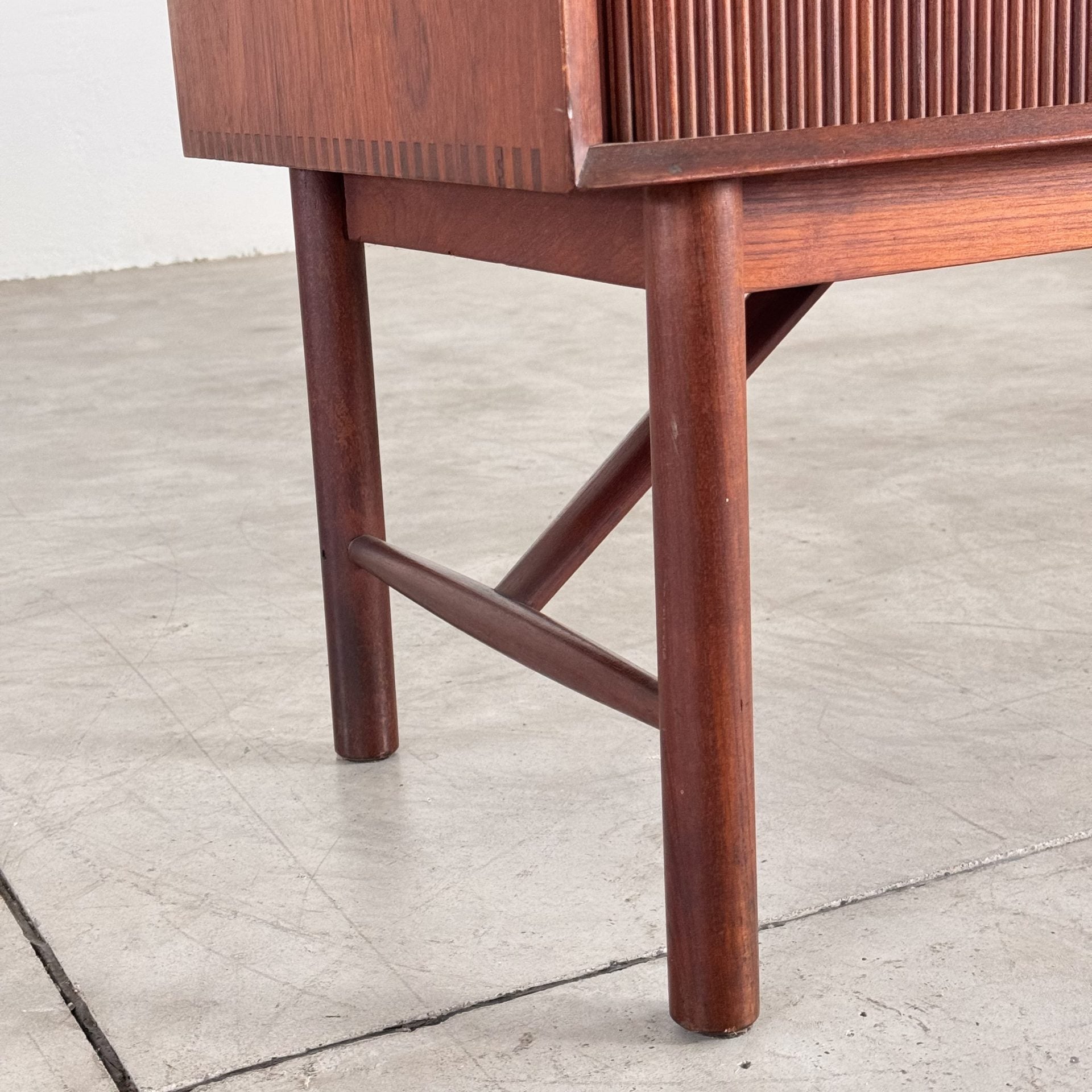 Danish Modern Tambour Credenza by Peter Hvidt Orla Molgaard Nielsen, 1960s Credenzas