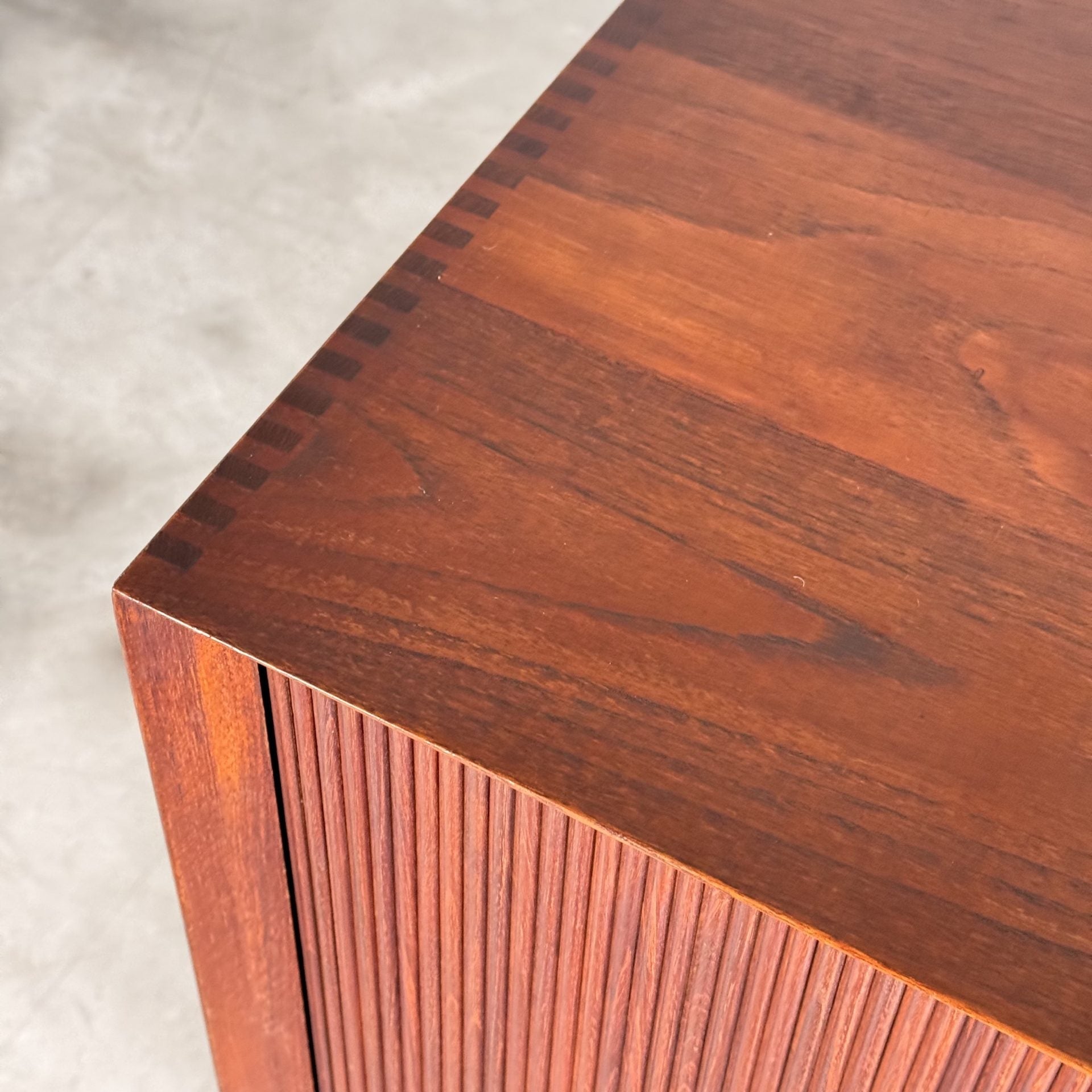 Danish Modern Tambour Credenza by Peter Hvidt Orla Molgaard Nielsen, 1960s Credenzas