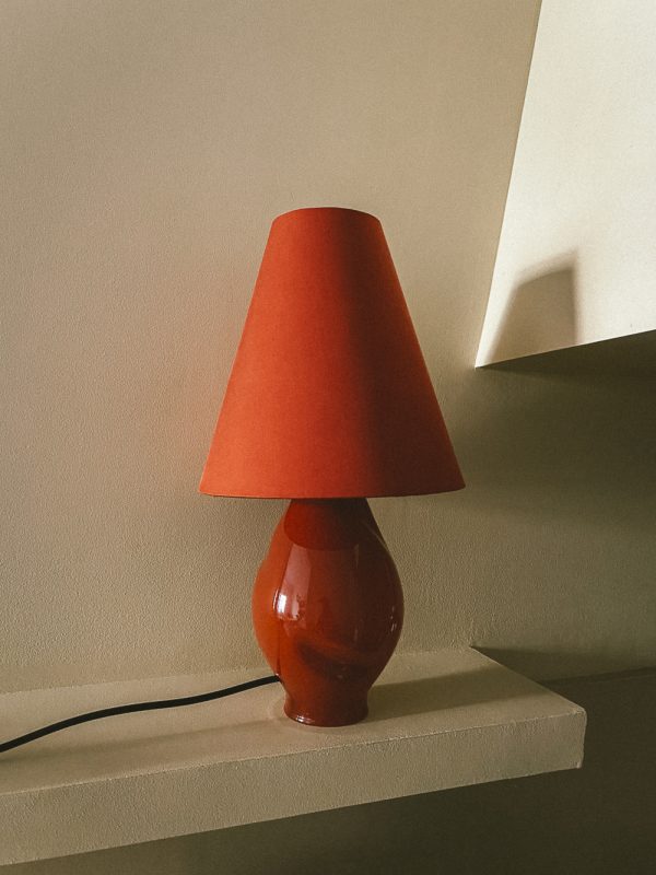 Dark Red Conical Glass Lamp Table Lamps