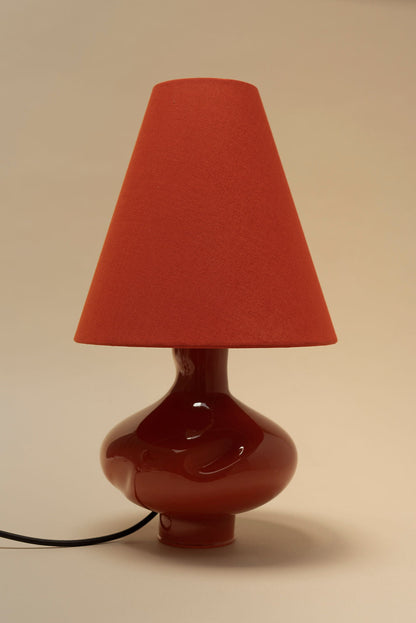 Dark Red Conical Glass Lamp II Table Lamps