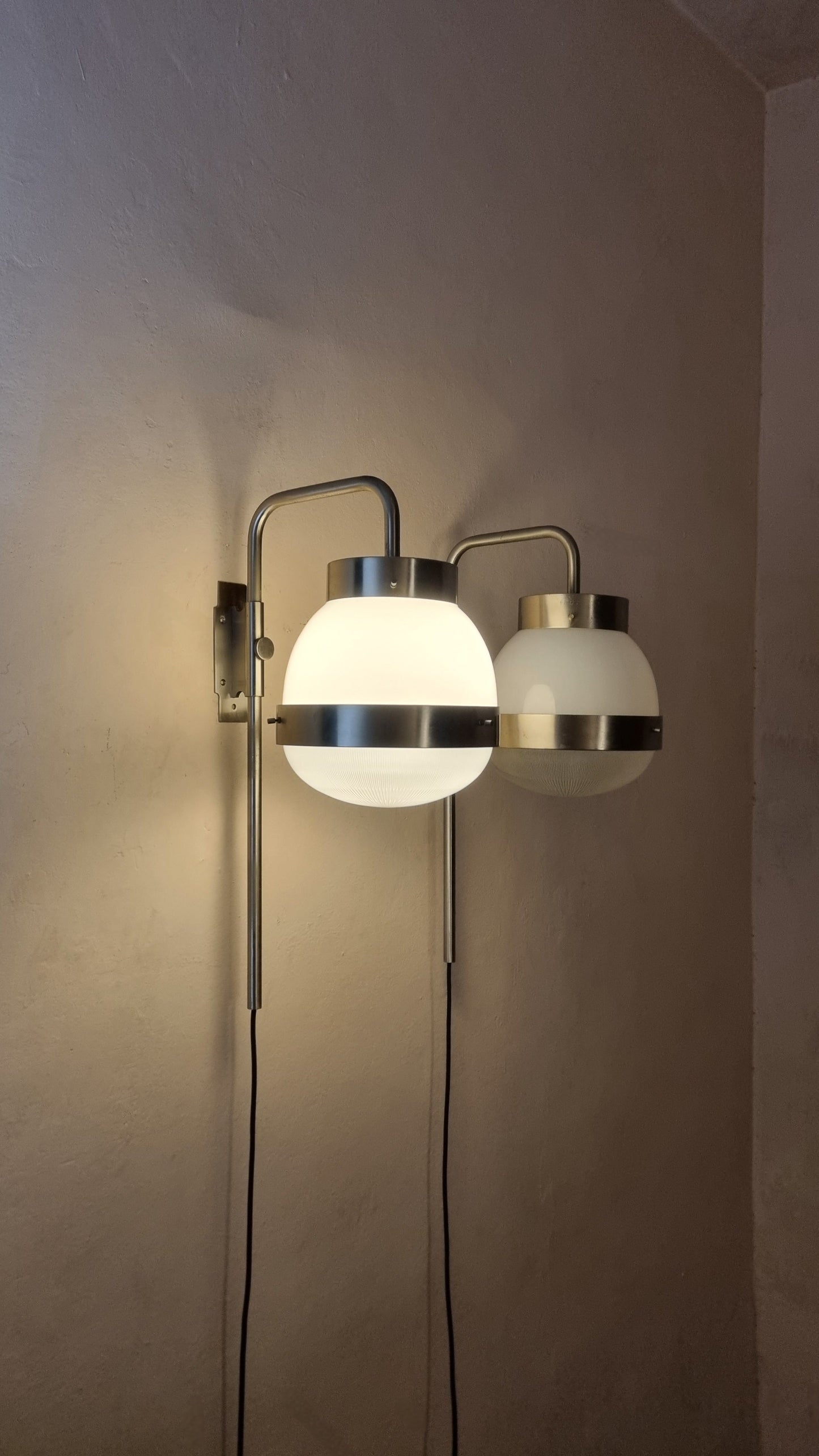 Delta Large Wall Sconces Designed by Sergio Mazza for Artemide, Italy 1960 Sconces