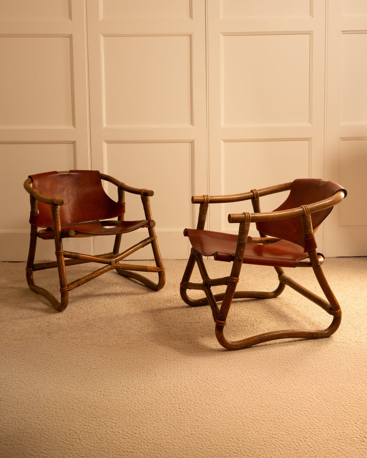 Rare Pair of "Manilla" Lounge Danish Chairs by Horsnaes, circa 1960 Chairs