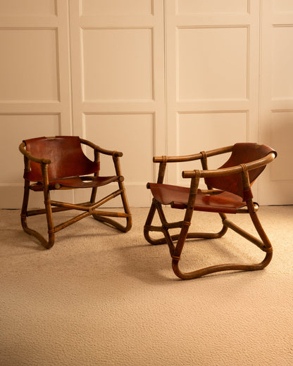 Rare Pair of "Manilla" Lounge Danish Chairs by Horsnaes, circa 1960 Chairs