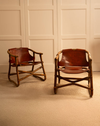 Rare Pair of "Manilla" Lounge Danish Chairs by Horsnaes, circa 1960 Chairs