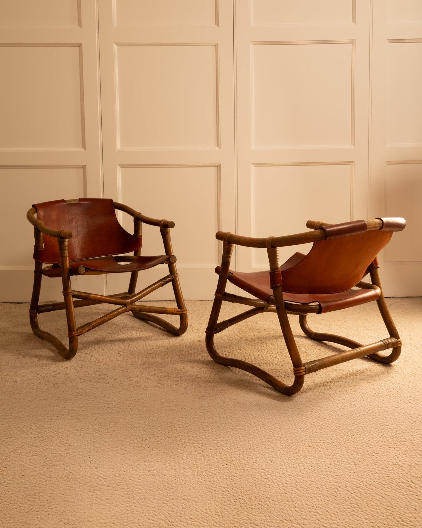 Rare Pair of "Manilla" Lounge Danish Chairs by Horsnaes, circa 1960 Chairs