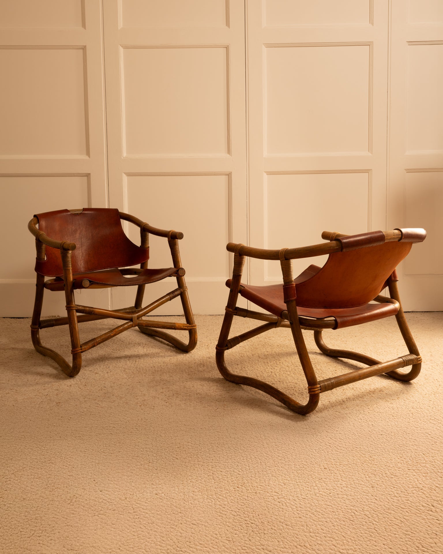 Rare Pair of "Manilla" Lounge Danish Chairs by Horsnaes, circa 1960 Chairs