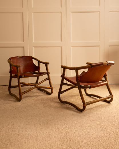 Rare Pair of "Manilla" Lounge Danish Chairs by Horsnaes, circa 1960 Chairs