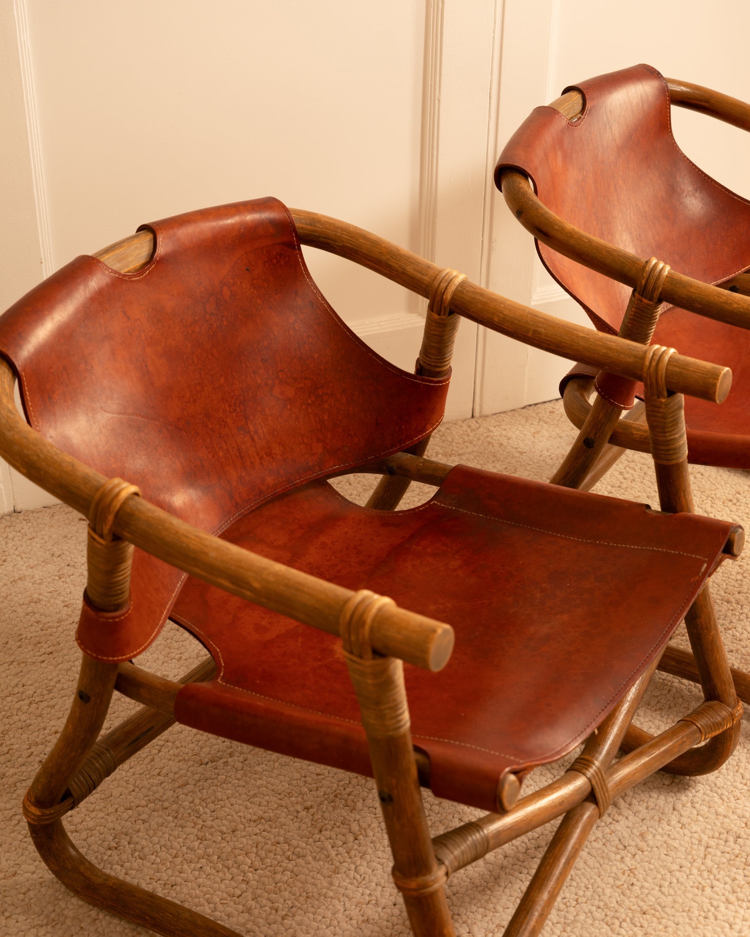 Rare Pair of "Manilla" Lounge Danish Chairs by Horsnaes, circa 1960 Chairs