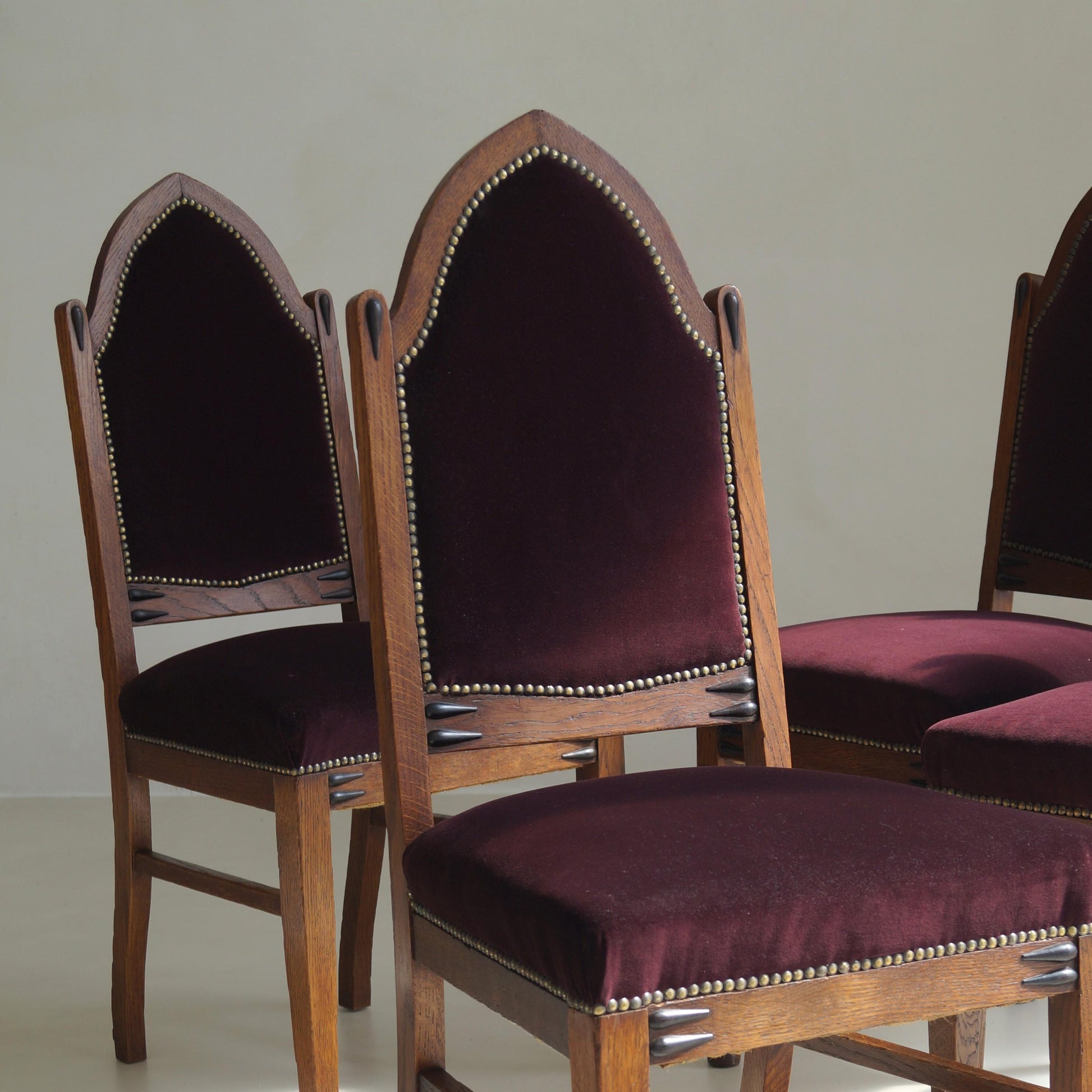 Dutch Art Deco Amsterdam School Dining Chairs, Set of 4 Dining Chairs