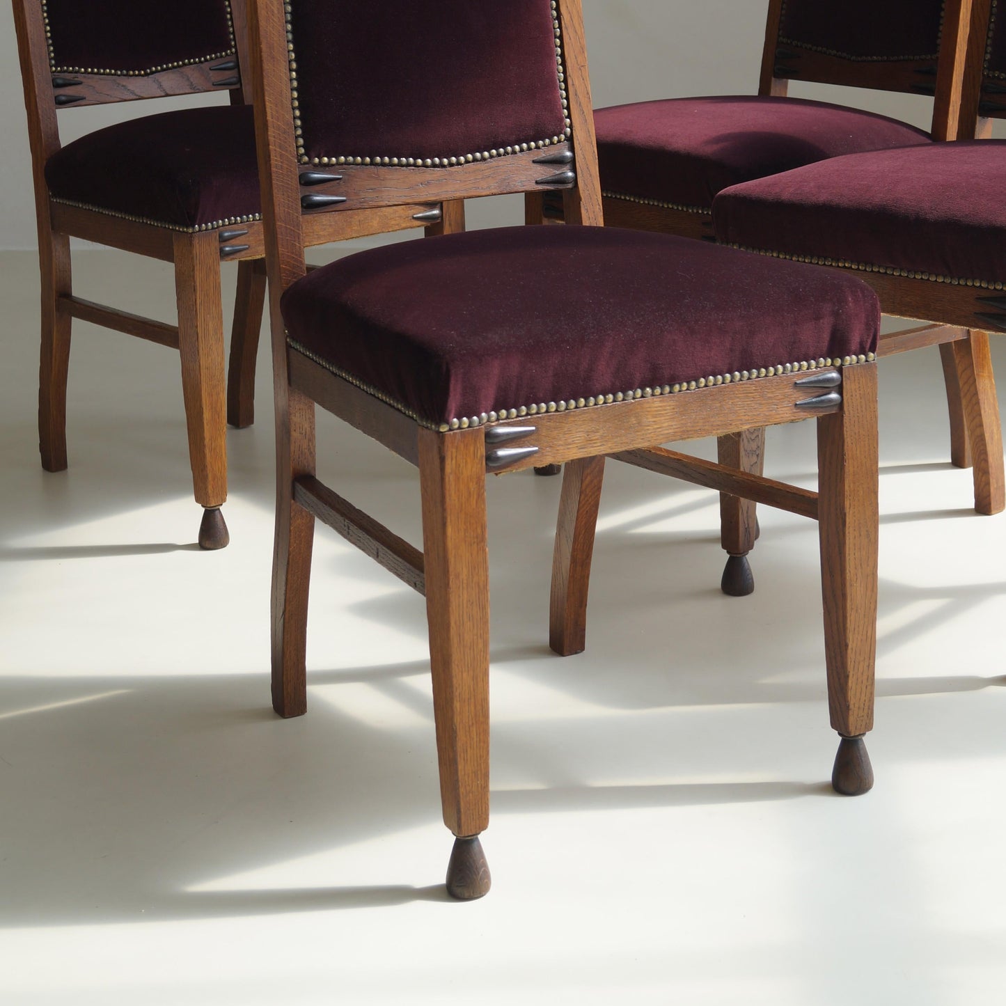 Dutch Art Deco Amsterdam School Dining Chairs, Set of 4 Dining Chairs