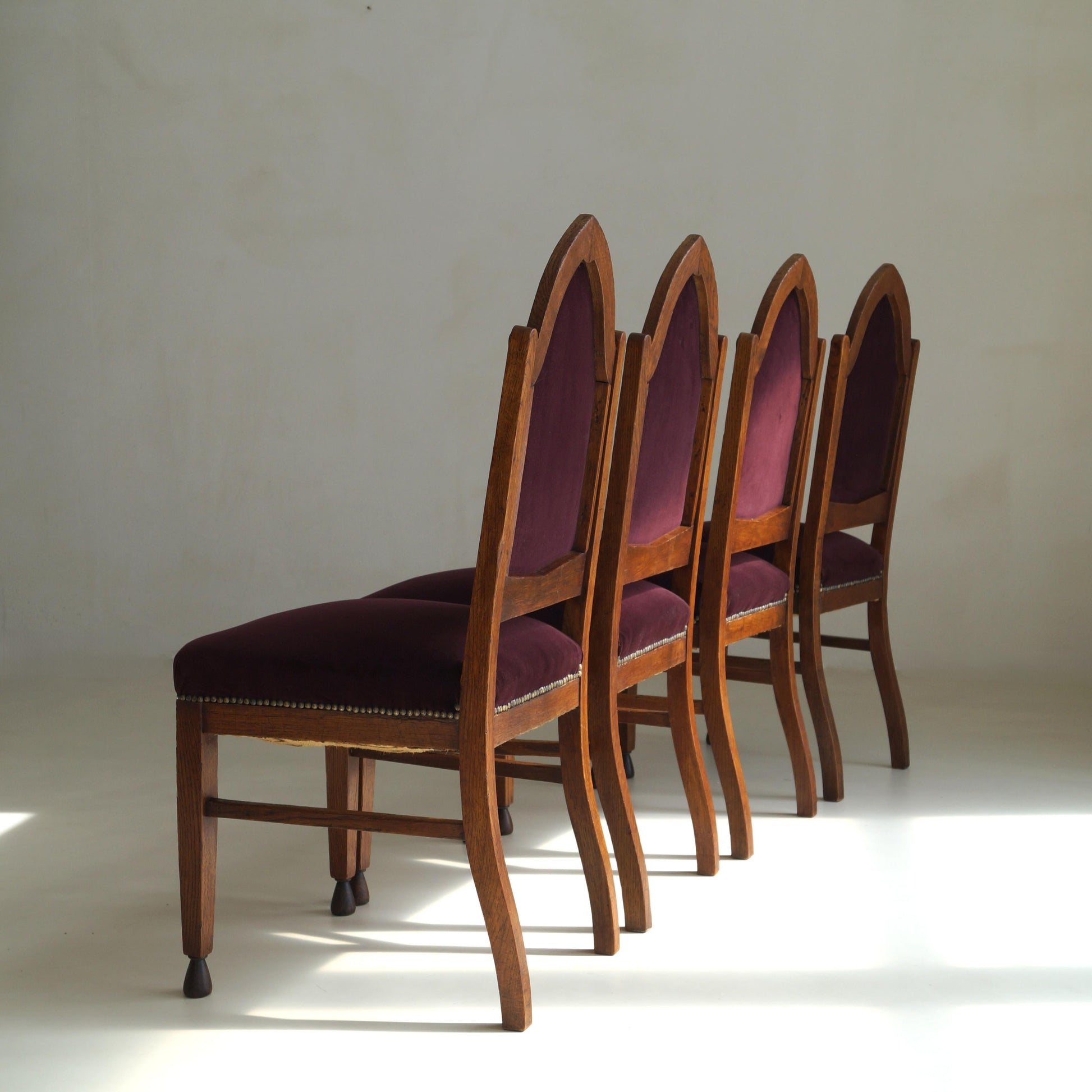 Dutch Art Deco Amsterdam School Dining Chairs, Set of 4 Dining Chairs