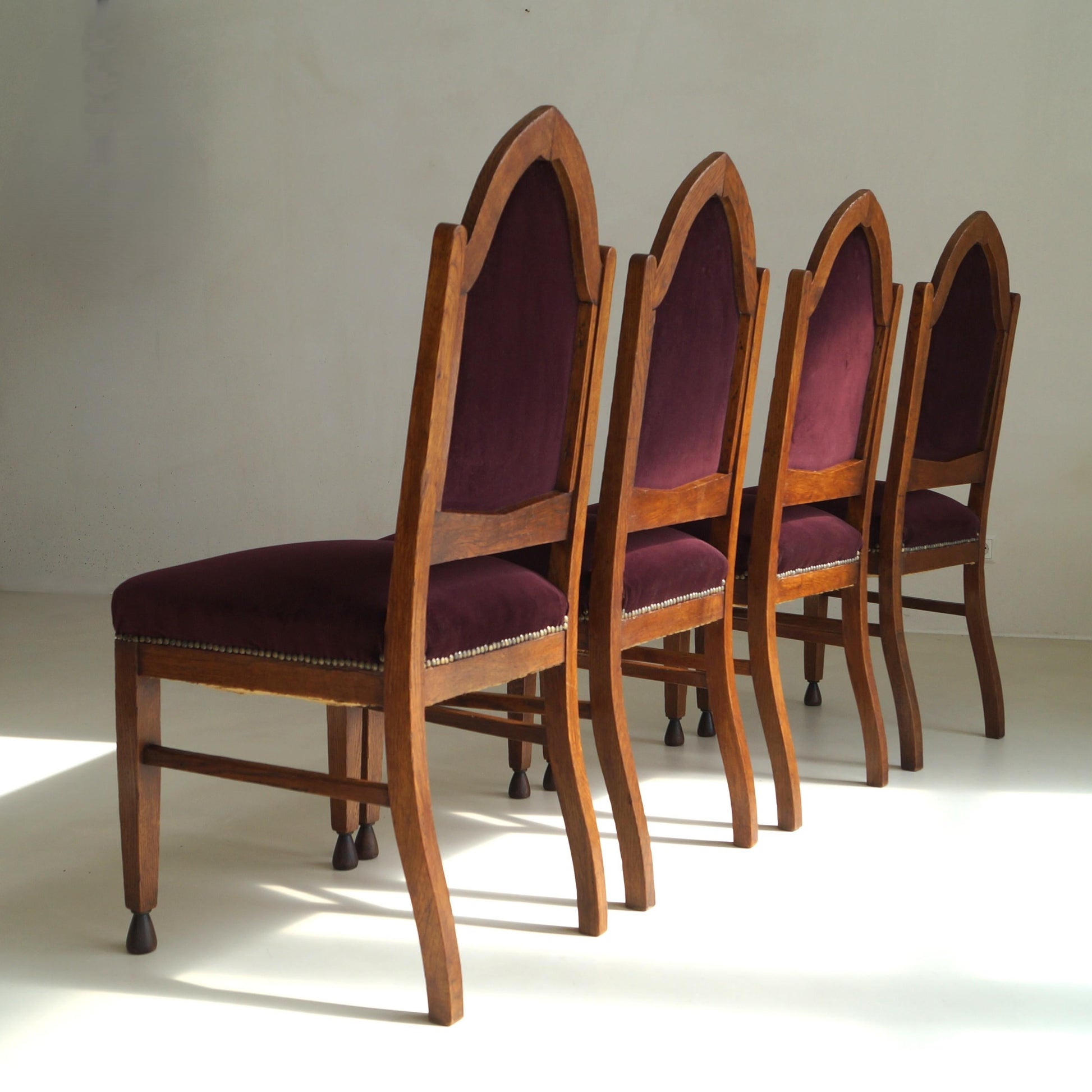 Dutch Art Deco Amsterdam School Dining Chairs, Set of 4 Dining Chairs