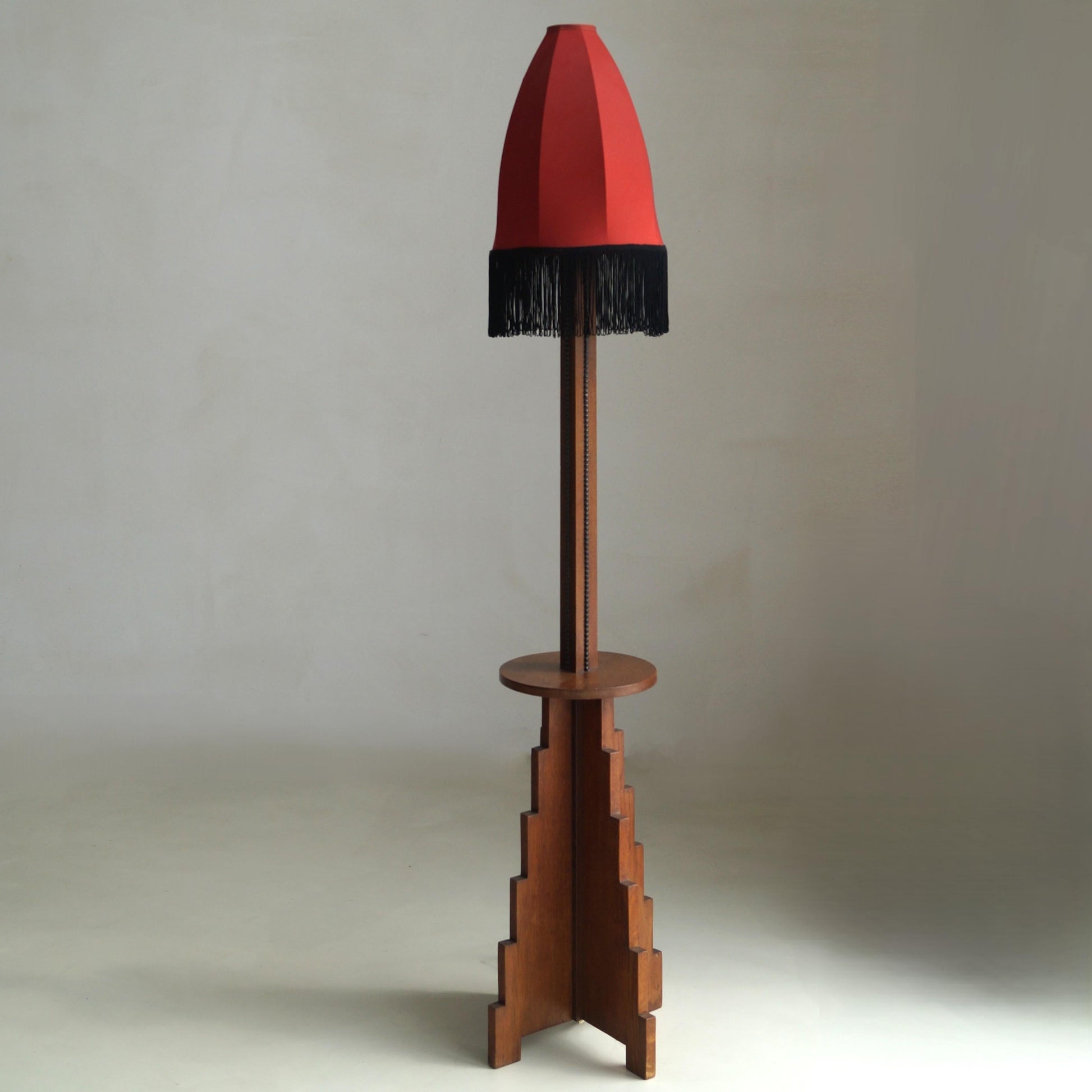 Dutch Art Deco Amsterdam School Floor Lamp with Stepped Design, 1920s Floor Lamps