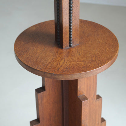 Dutch Art Deco Amsterdam School Floor Lamp with Stepped Design, 1920s Floor Lamps