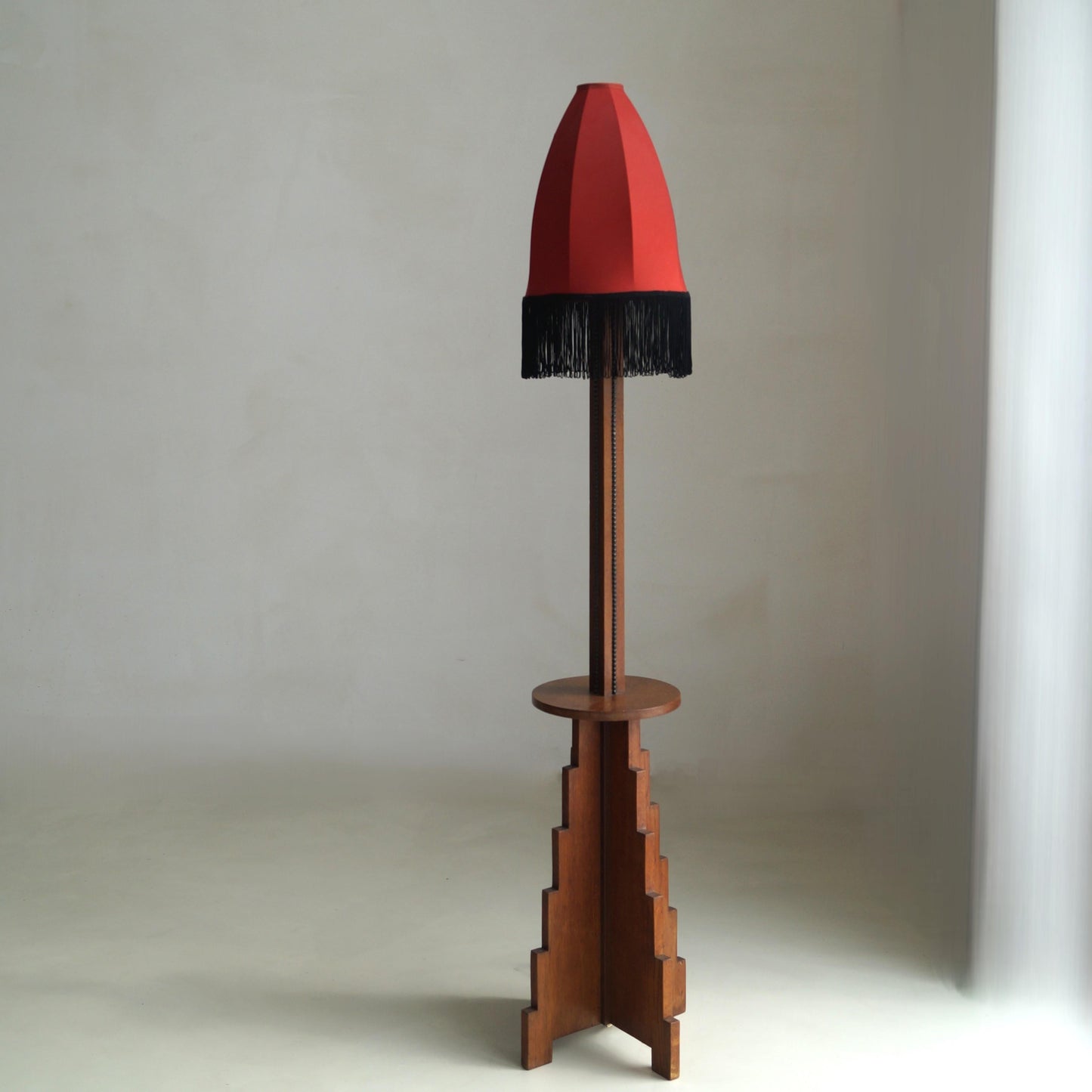 Dutch Art Deco Amsterdam School Floor Lamp with Stepped Design, 1920s Floor Lamps