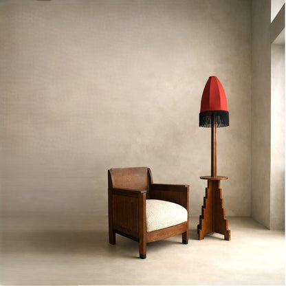 Dutch Art Deco Amsterdam School Floor Lamp with Stepped Design, 1920s Floor Lamps