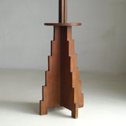 Dutch Art Deco Amsterdam School Floor Lamp with Stepped Design, 1920s Floor Lamps