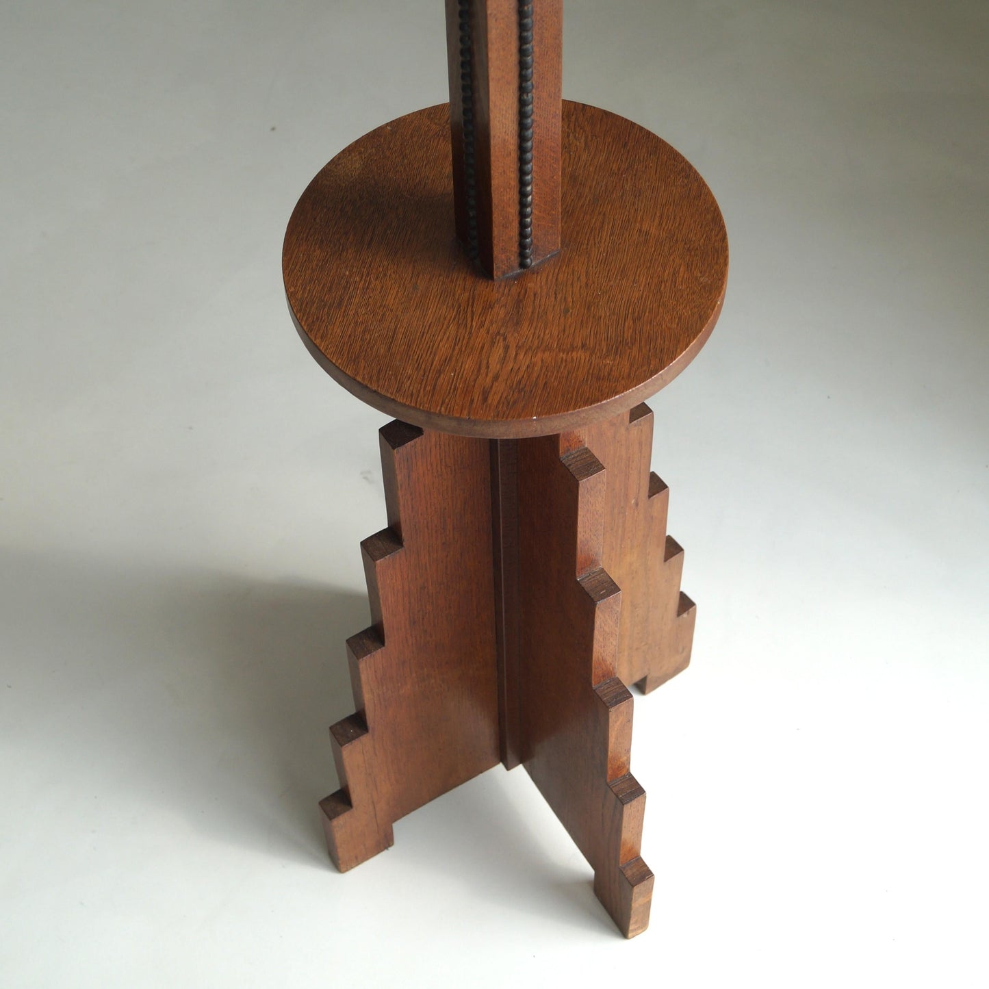Dutch Art Deco Amsterdam School Floor Lamp with Stepped Design, 1920s Floor Lamps