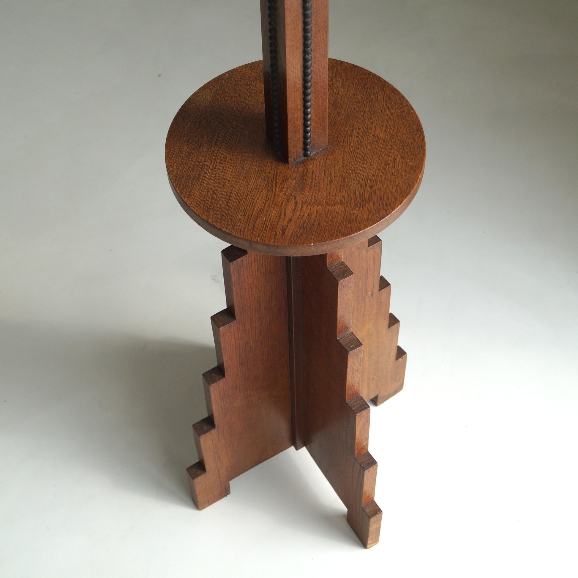 Dutch Art Deco Amsterdam School Floor Lamp with Stepped Design, 1920s Floor Lamps
