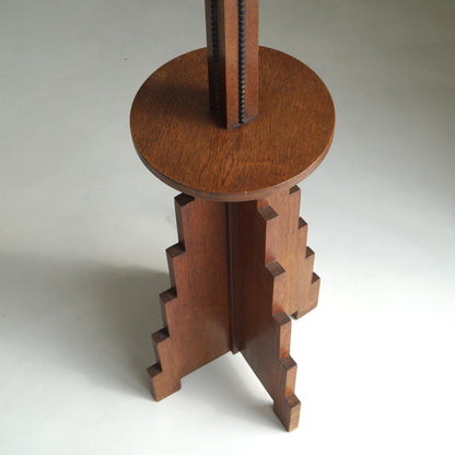 Dutch Art Deco Amsterdam School Floor Lamp with Stepped Design, 1920s Floor Lamps