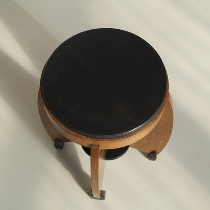 Dutch Art Deco Curvy Amsterdam School Accent Table by J.J. Zijfers, 1920s End Tables