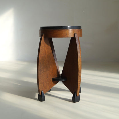 Dutch Art Deco Curvy Amsterdam School Accent Table by J.J. Zijfers, 1920s End Tables