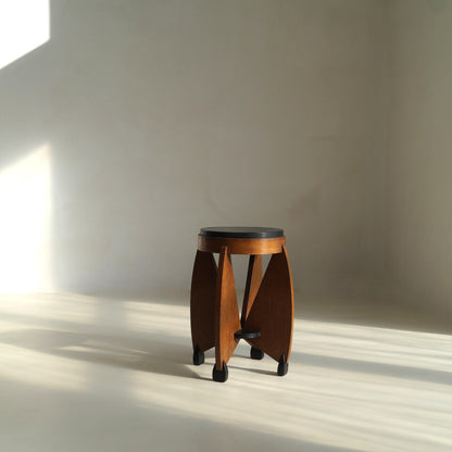 Dutch Art Deco Curvy Amsterdam School Accent Table by J.J. Zijfers, 1920s End Tables