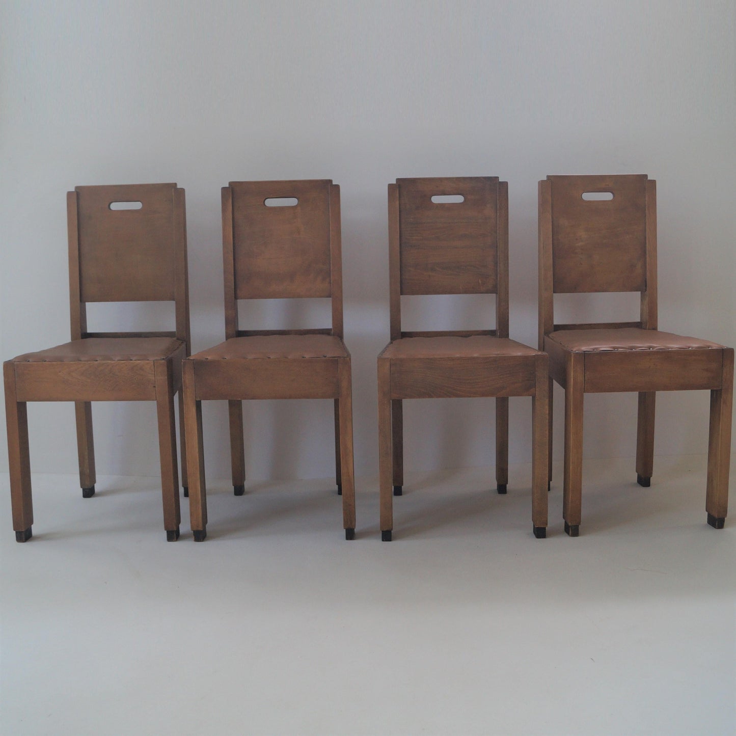 Dutch Art Deco De Stijl/Haagse School Set of Chairs, 1920s Dining Chairs